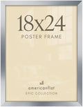 Americanflat 18x24 Poster Frame - Silver Engineered Wood with Polished Plexiglass - Wide Picture Frame for Vertical or Horizontal Wall Display - Epic Collection - Silver by Americanflat
