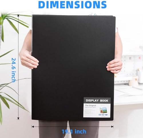 Large 18"x24" Art Portfolio Heavy Duty Binder with Plastic Sleeves, Portfolio Folder with 30 Clear Sheet Protectors, Display 60 Pages, Poster Binder， (large（18x24）) - Image 2