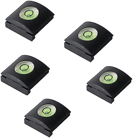 ZOSTLAND Practical SLR Camera Hot Shoe Boot Cover Cap, Bubble Level Shoe Protector,Compatible with Sony Fuji Canon Nikon Pentax Leical. (5pcs Level) by ZOSTLAND