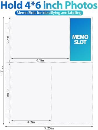 Feifeiya 150 Pack 4 x 6 Photo Sleeves for 3 Ring Binder(for 600 Pictures) archival Photo Page Protectors Holds Clear Plastic Refill Pages Plastic Album Refill Pages - Image 2