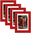 4x6 Picture Frame Set of 4 with Real Glass, Wall & Tabletop Display by SZYUU
