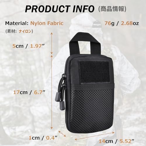 Azarxis Molle Pouches, Tactical Compact EDC Small Utility Pouch Waist Bags Sundries Storage Admin Organize Gear Gadget for Military Backpack - Image 2