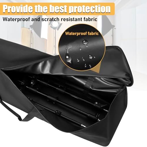 Multifunctional Tripod Bag 60 X 10.2 X 10.2 Inches / 152 X 26 X 26 cm Heavy Duty Tripod Carrying Case with Handle for Lights, Speakers, Cameras, Booms, Microphone Stands, Black - Image 4