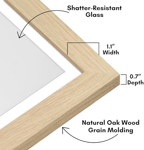 Americanflat 12x18 Poster Frame - Matted to 11x17 - Natural Oak - Image 3