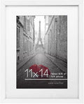 Americanflat 11x14 Picture Frame with Shatter-Resistant Glass - Use as 8x10 Frame with Mat or Display 11x14 Photo Without Mat - Signature Collection - Picture Frames for Wall Display - White by Americanflat