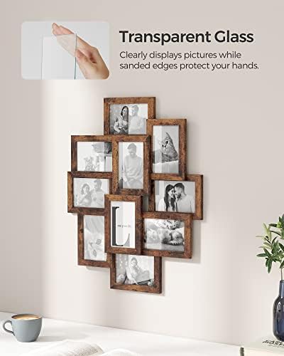SONGMICS Collage Picture Frames for Wall Decor, 10-Pack 4x6, Glass Front - Image 5