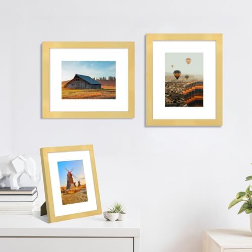 8x10 Picture Frame Set of 4 with Real Glass, Wall & Tabletop Display - Image 2