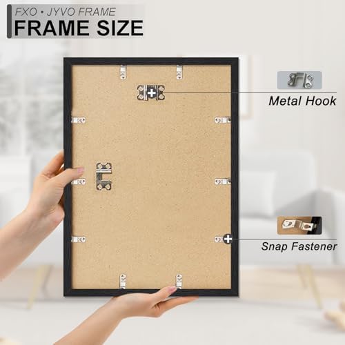Fxojyvo 13x18 Picture Frame Set of 3 Black Engineered Wood Wall Hanging - Image 6