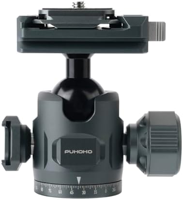 Camera Tripod Ball Head 28mm Metal Panorama Ball Head Compatible with Arca Type Quick Release Plate 1/4" Screw 3/8" Thread Mount Max Load 17lb/8kg Ball Head Mount for Monopod Slider DSLR Camera by Pukoko