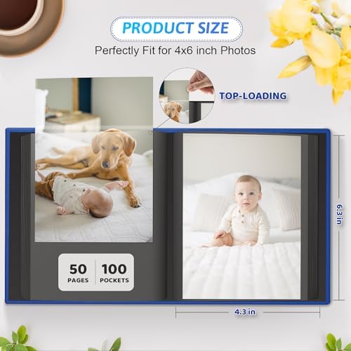 Popotop 4x6 Photo Album Holds 100 Pictures, Vegan Leather Hardcover - Image 3