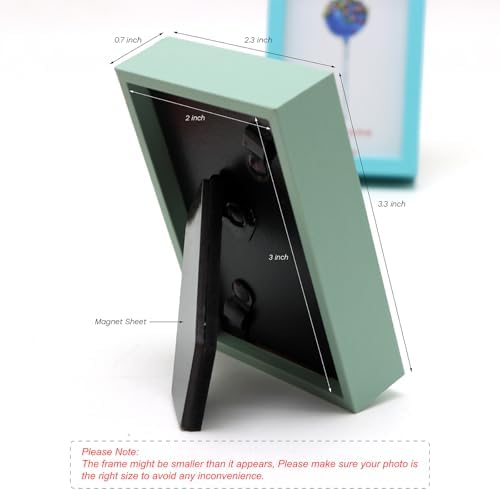 Small Picture Frame 2x3 6 Pack, Magnetic Photo Frames for Fridge and Tabletop Desk Decor, Cute Wallet Size Colored Picture Frames for School Locker, Family Baby Photo, Mix Colors - Image 3