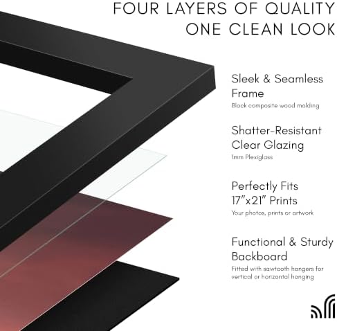 Americanflat 17x21 Poster Frame - Engineered Wood - Black - Image 5
