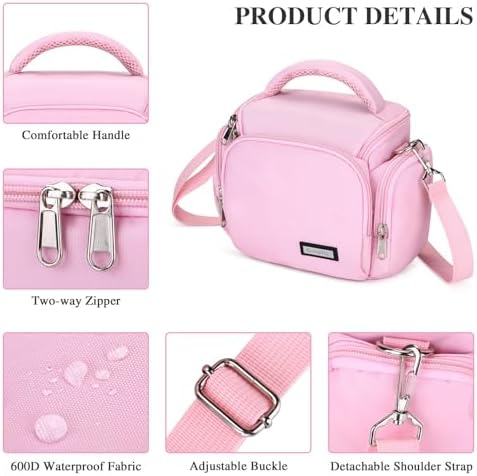G-raphy Camera Bag Case Pink Small Photography Bags DSLR SLR MIRRORLESS BAG with Removal Straps - Image 4