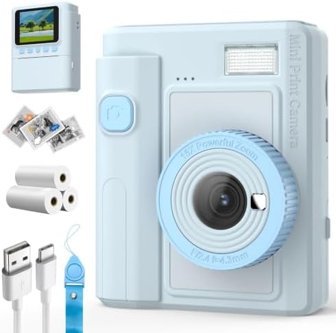 Mason & Friends Kids Print Camera Gift Set, 1080P Video, 16X Digital Zoom, Easy-to-Use Design for Boys and Girls Ages 3-12 by MasonFriends
