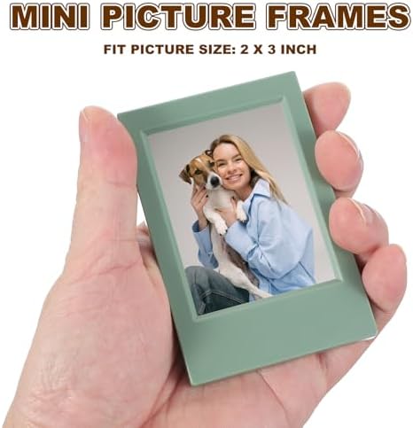 uxcell 8pcs Mini Picture Frames, 2.4 x 3.6 Inch Rectangular Film Photo Frame, Small Instant Film Photo Frame Holder for Tabletop Picture Display, Avocado Green - Image 3