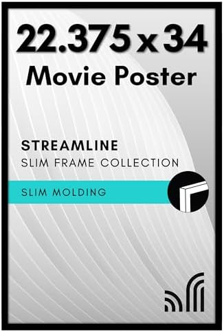 Americanflat 22.375x34 Poster Frame - Slim Molding - Black by Americanflat