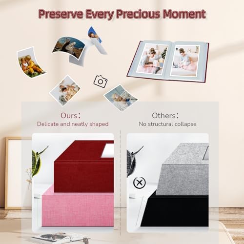 popotop Photo Album 4x6-100 Photos Photo Books with 100 Vertical Pockets,Linen Cover Albums for Family Wedding Anniversary Baby Vacation Pictures - Image 5
