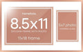 Homeforia 11x18 Rose Diploma Frame, High-End Metal, 8.5x11 & 5x7 Mat by Homeforia