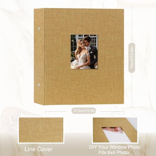 Artmag Fabric Photo Album 4x6 400 Large Capacity for Family Wedding Anniversary Linen Album Holds 400 Vertical Photos (400 Pockets, Khaki) - Image 2