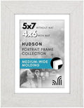 Americanflat 5x7 Picture Frame - Matted to 4x6 - Engineered Wood - White by Americanflat