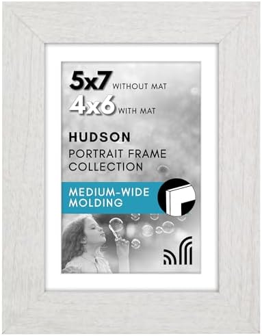 Americanflat 5x7 Picture Frame - Matted to 4x6 - Engineered Wood - White by Americanflat