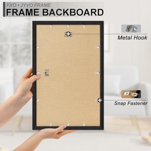 Fxojyvo 12x20 Picture Frame Set of 5 Black Engineered Wood Wall Hanging - Image 6