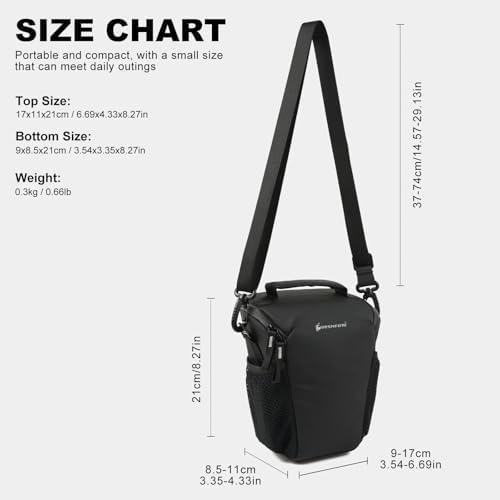 Besnfoto Camera Bag Small, Top-Load Holster Case for Mirrorless DSLR Compatible with Sony A7 IV, Canon R5 R6, Nikon Z6 Z7 with 24-70mm Lens, Compact Travel Shoulder Case with Belt Loop - Image 4