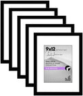 Americanflat 9x12 Picture Frame 5-Pack - Matted to 6x8 - Black by Americanflat