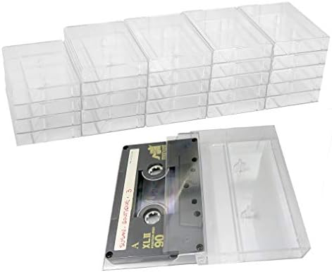 Evelots Cassette Tape Storage Case, Holds 25 Cases, Clear Plastic by Evelots
