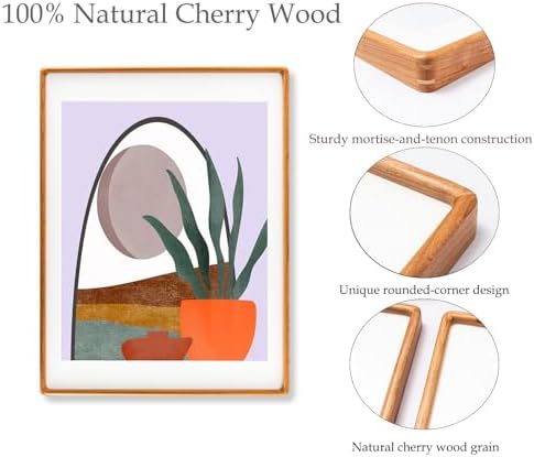 Recuerdos 18x24 Cherry Picture Frame, Matted to 16x20 with HD Plexiglass - Image 6