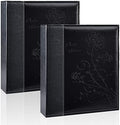 Photo Album 8x10 2 Packs Clear Pages Pockets Leathe Cover Slip Slide in Photo Album Each Holds 50 Vertical 8x10 Photos Picture Book for Wedding Family (Black) by Miaikoe