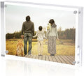 Sezanrpt Acrylic 4x6 Picture Frame, Clear Photo Display Magnetic Photo Frame 4x6, Double Sided Frameless Desk Picture Frames for Office by Sezanrpt