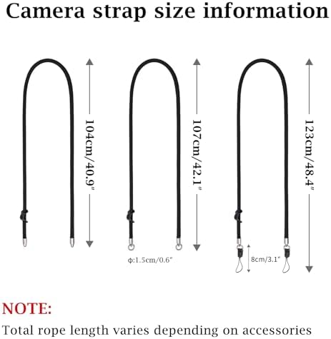 VOVMOEYA Nylon Braided Camera Rope Strap, Camera Neck Shoulder Strap with O-Ring for DSLR & Mirrorless Camera - Black - Image 6