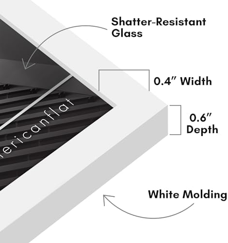 Americanflat 6x6 Picture Frame - Slim Molding - White - Image 3