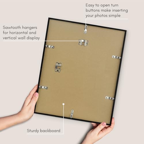 Americanflat 13x16 Picture Frame - Matted to 9x12 - Slim Molding - Black - Image 5