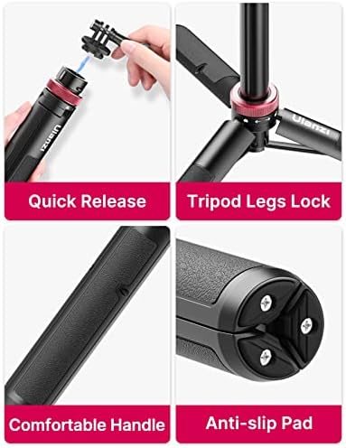 57in Extendable Selfie Tripod for Action Cameras - ULANZI Go Quick II Long Action Camera Stick Tripod Quick Release Adapter Vlog Handle Grip for GoPro Hero Series - Image 5