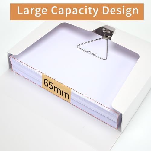 HUA JIE 2 Pack A4 Storage File Boxes Archives Case,65mm Spine-White - Image 2