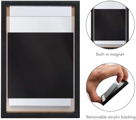 Americanflat 2x3 Mini Picture Frames for Refrigerator - Set of 4 - Acrylic Panels with Back Magnet - Magnetic Picture Frames for Instant Print Photos, Locker Decor, or Office Display - Black - Image 4