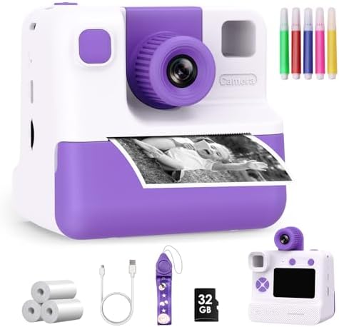 Kids Camera Instant Print, Christmas Birthday Gifts for Girl Boys Kids 3-12 by GREENKINDERKidsCamera