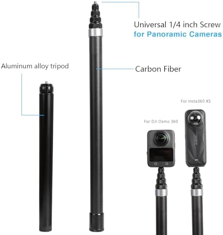 118" Carbon Fiber Invisible Selfie Stick & Tripod for Panoramic Camera - Image 3