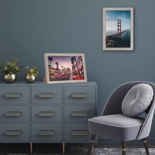 Americanflat 8x12 Picture Frame with Shatter-Resistant Glass - Signature Collection - Gallery-Style Frames Made of Engineered Wood - Photo Frame for Tabletop and Wall Display - Driftwood - Image 4