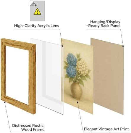 puthiac 5x7 Rustic Farmhouse Picture Frame, Natural Pine, 1 Pack - Image 2