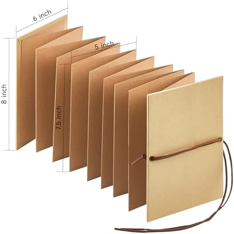 2 Pack Jutieuo Scrapbook Albums 6x8 Inch Small Photo Album with DIY Accessories Set, Stretchable Folding Kraft Paper Memory Book for Wedding Anniversary (Brown) - Image 2
