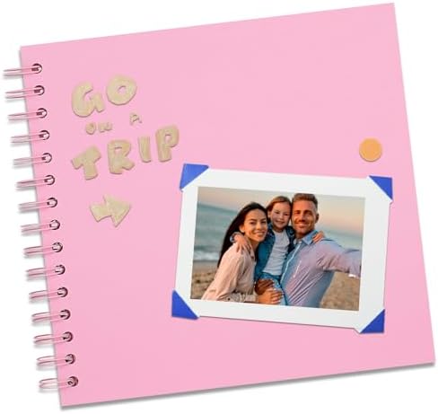 DIY Scrapbook Photo Album,40 Pages,7x7 Inch,Pink - Image 3