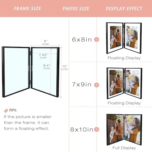 Golden State Art 8x10 Hinged Metal Picture Frame, Matte Black, Tabletop - Image 5