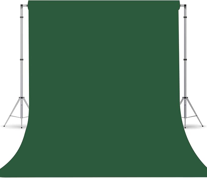 Dark Green Photography Backdrop for Photoshoot, Fabric 6x9ft | Versatile Studio Photo Backgrounds, Non Reflective, Easy to Use, for Portraits, Product, Party, Video Creation by TERSUM
