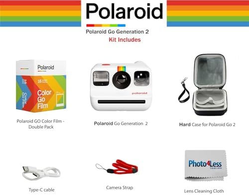 Polaroid Go Generation 2 Instant Film mini Camera (White) Bundled with Polaroid GO Color Film Double Pack, Hard Carrying Case - Image 2