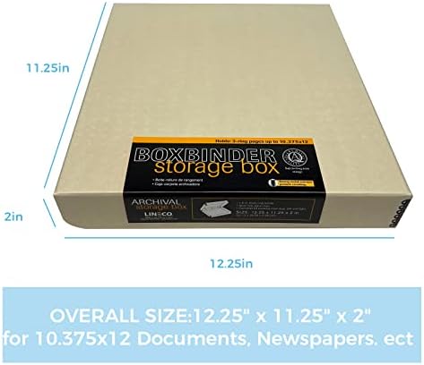 Lineco, Archival Tan 3-Ring Binder Album Box, 12.75x11.5x2 Inch, 2 Pack - Image 2