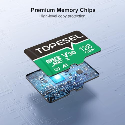 TOPESEL 128GB Micro SD Card 5 Pack with Adapter, High Speed TF Card, Memory Card microSDXC for Camera, Smartphone, Tablet, Dash Cam, Drone, UHS-I, U3, A1, 4K UHD, V30(128GB 5Pack) - Image 6