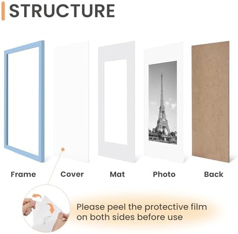 upsimples 11x14 Picture Frame, Gallery Wall Frames Set of 5, Blue - Image 3